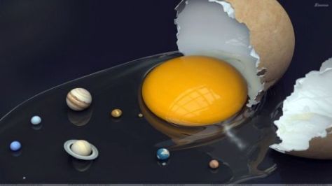 Solar System In Broken Egg